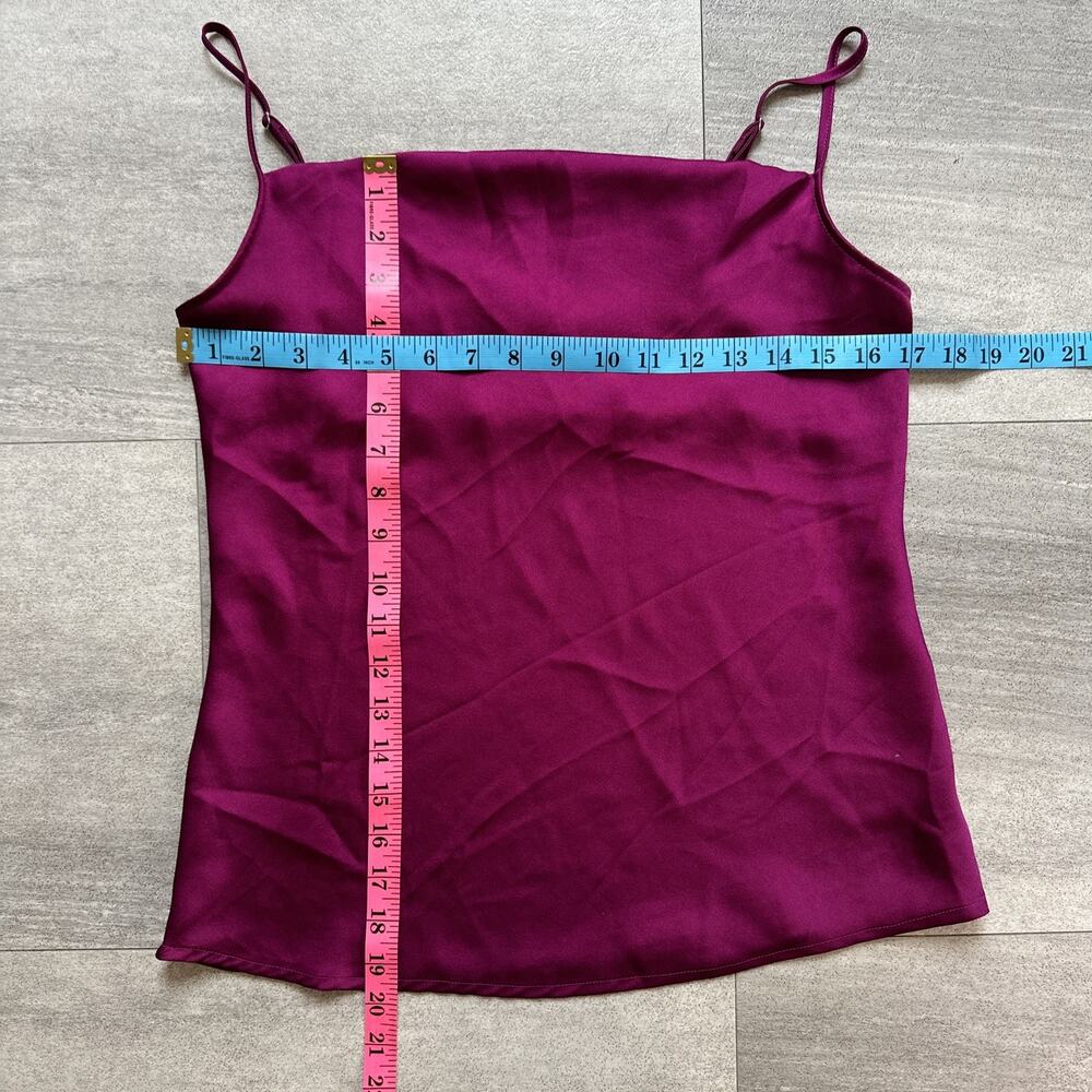 Express Satin Cami Tank Top Stretch Women Med Sleeveless Purple Adjustable Strap - Picture 3 of 4